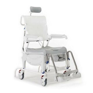 Invacare Aquatec OCEAN VIP Ergo Dusch- und Toilettenrollstuhl HMV: 18.46.01.4003 Toilettentopfhalter + Toilettentopf + Softsitz mit Ausschnitt