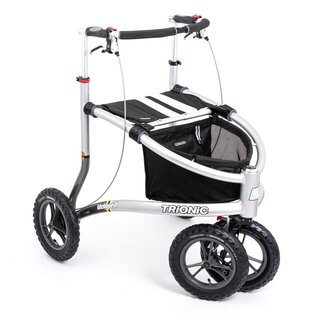 Trionic VELOPED SPORT 12er Premium Rollator mit 31 cm Rdern - New Edition schwarz/wei/wei M