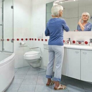 Invacare AQUATEC 900 Toilettensitzerh�hung mit Armlehnen Sitzh�he 20 mm
